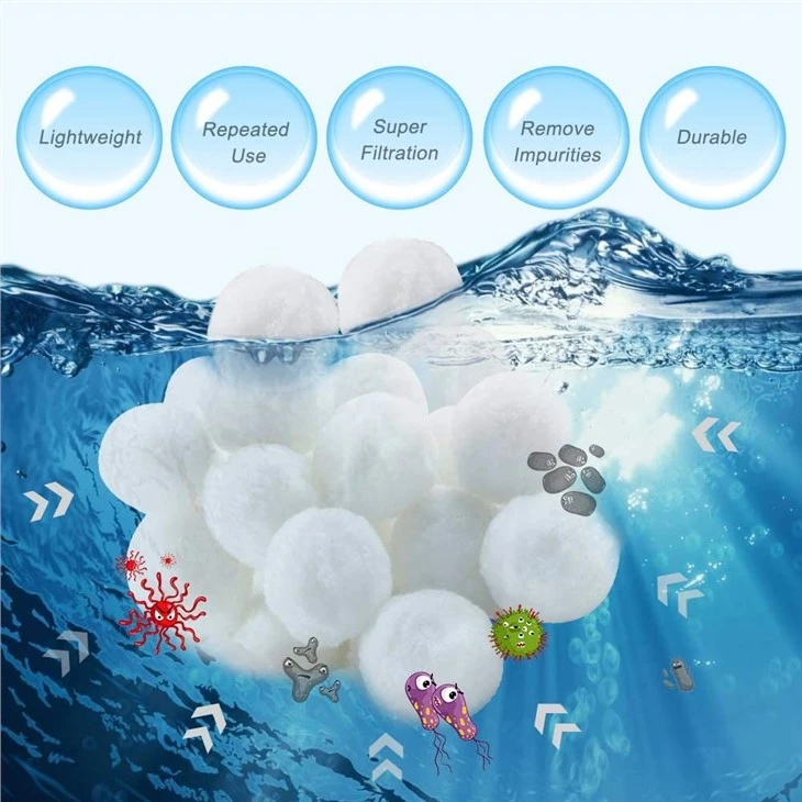 Backwash Fiber Ball Filter Media For Swimming Pool