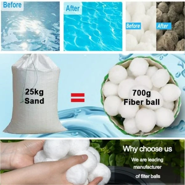 High Quality Bundled Fiber Ball 50MM Industrial Grade For Water Treatment Polyester Fiber Ball For Pillow And Cushion